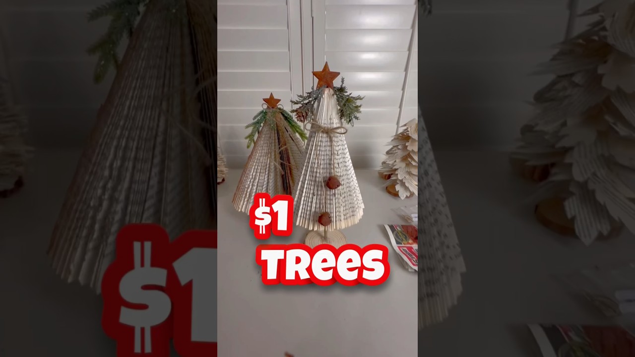 DIY 2-in-1 Christmas Book Page Trees 🎄