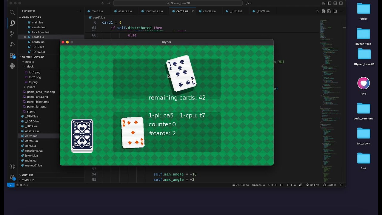 Devlog 7: Lua & Love2d Card Mechanics ๐ด