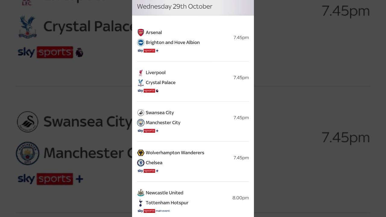 Carabao Cup Fixtures 📅