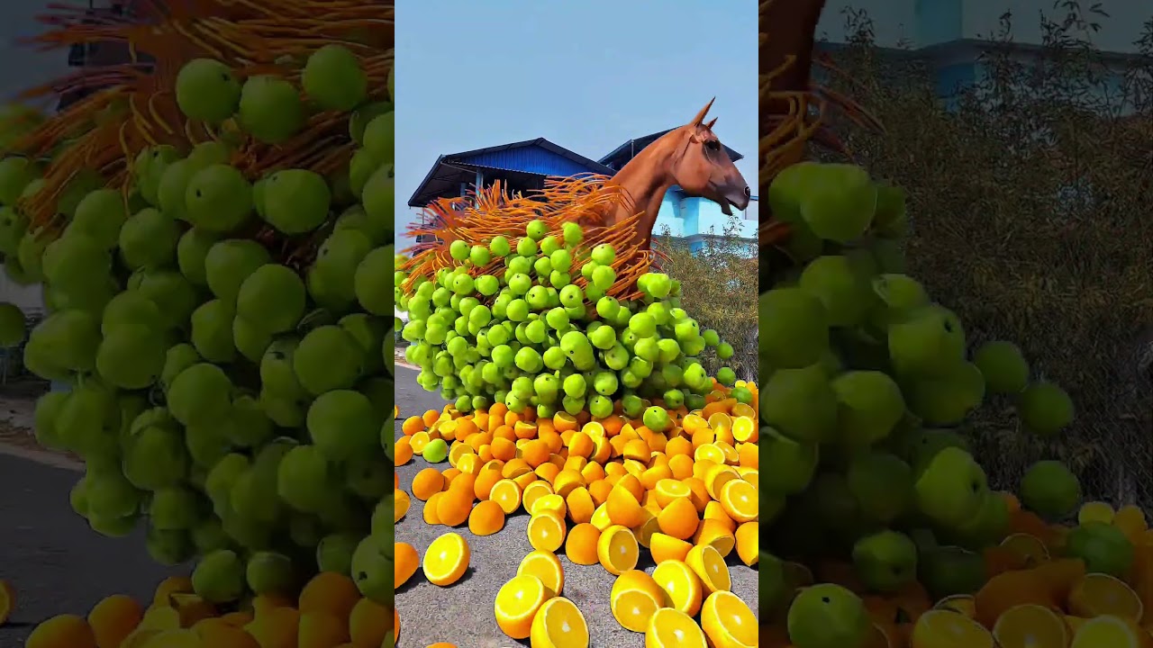 Horse Loaded with Fruits - Special Effects in C4D #shortsfeed #shortsyoutube