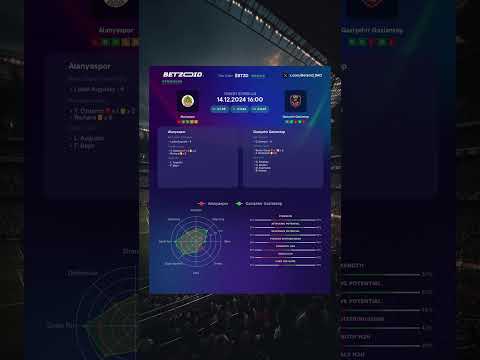 ⚽️ Alanyaspor vs Gazişehir Gaziantep MATCH PREVIEW | Advanced Stats & Prediction 14.12.2024