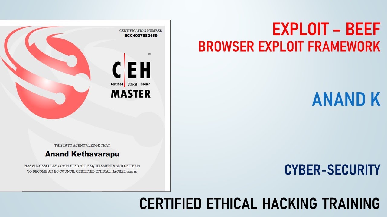 14. Cyber Security Tutorial: Mastering BeEF Exploit Techniques with Anand K 🔒
