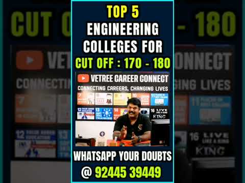 Top 5 Engineering Colleges for 170-180 Cut Offs