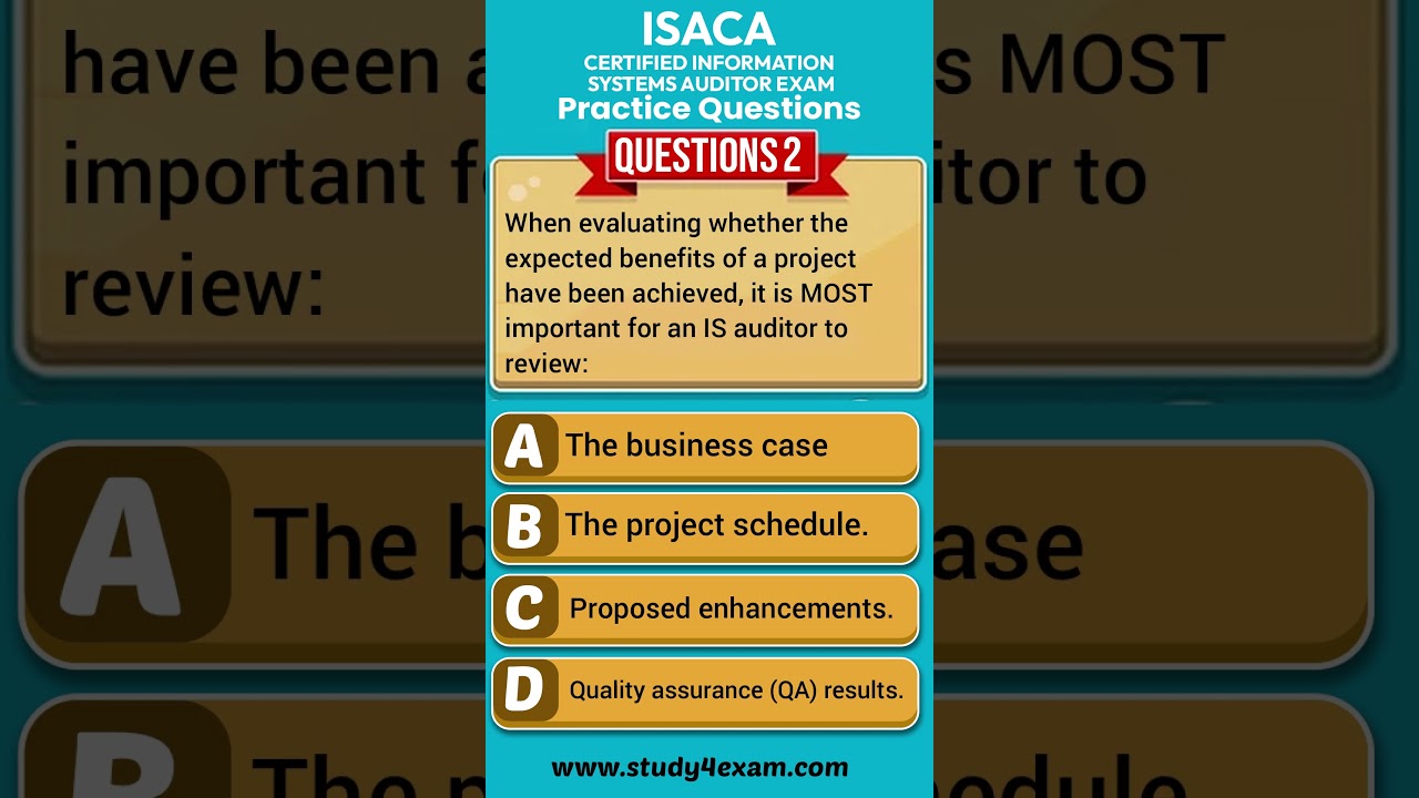 CISA Exam Practice Questions 2025 | ISACA Certified