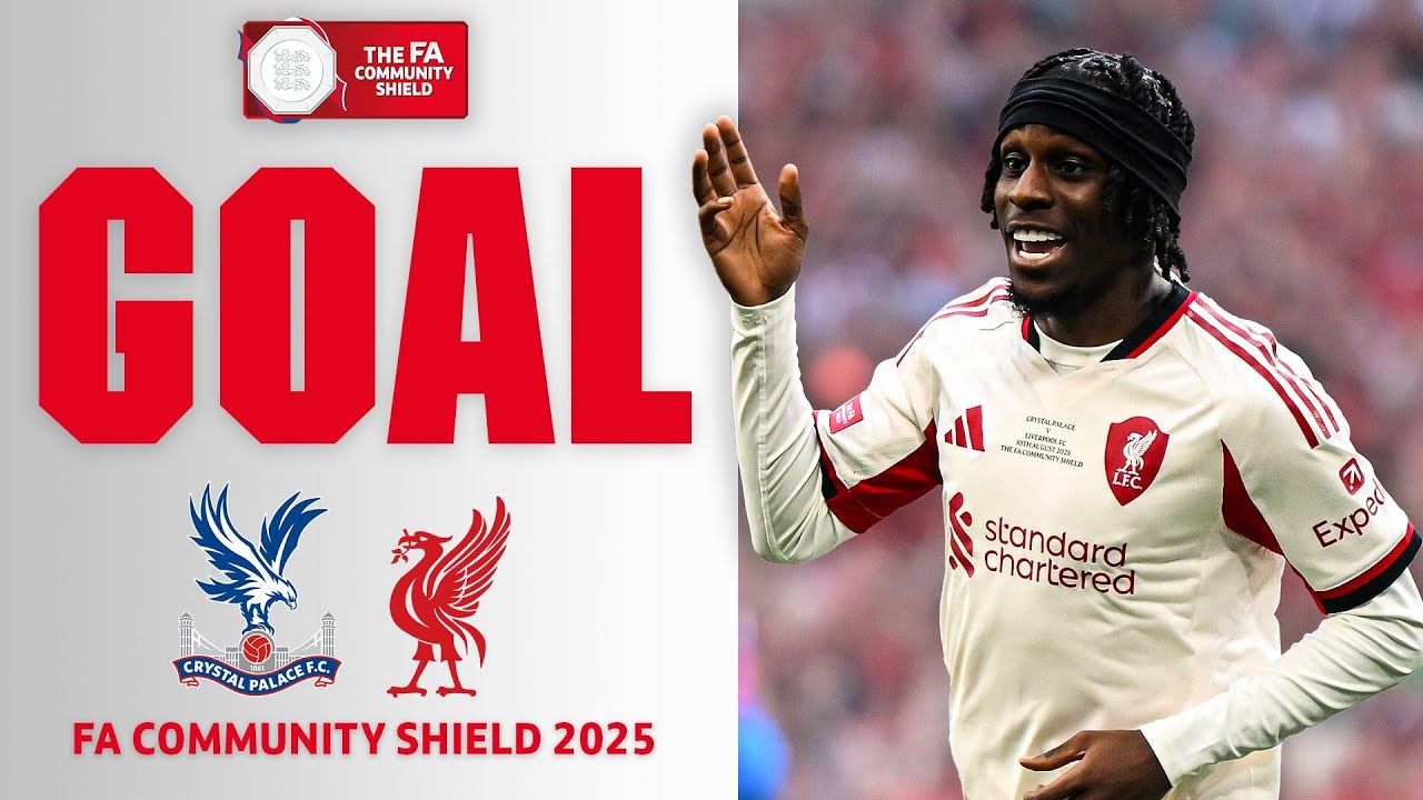 Frimpong's Goal in Crystal Palace vs Liverpool | FA Community Shield 2025 ⚽