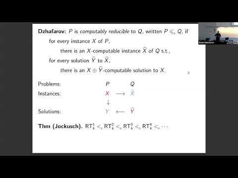 Denis Hirschfeldt – Reductions between problems in reverse mathematics and computability theory