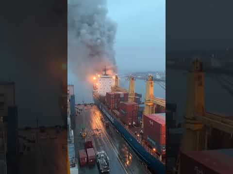 Cargoship port North sea ocean waves Atlantic Containership #northsea #ship #ocean #travel #titanic