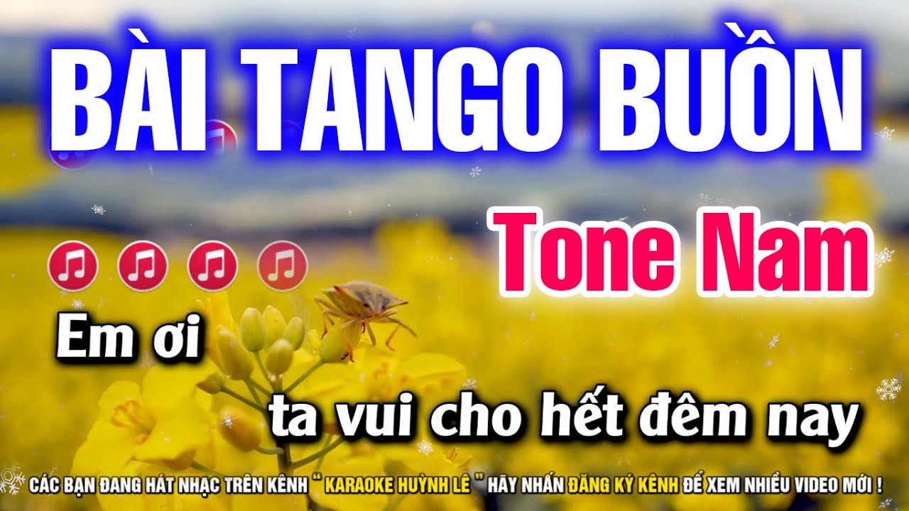 Karaoke Bài Tango Buồn Tone Nam - Nhạc Sống Beat Mới | Karaoke Huỳnh Lê