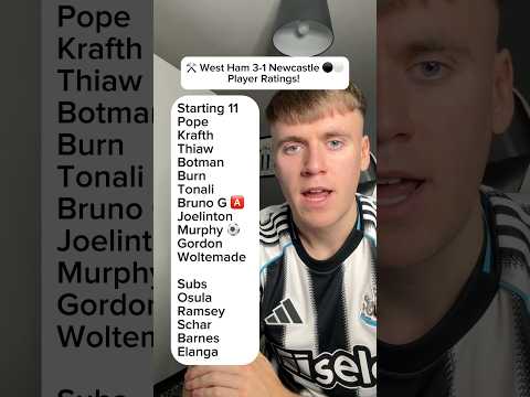 WEST HAM 3-1 NEWCASTLE PLAYER RATINGS! #nufc #newcastle #newcastleunited #westham #whufc