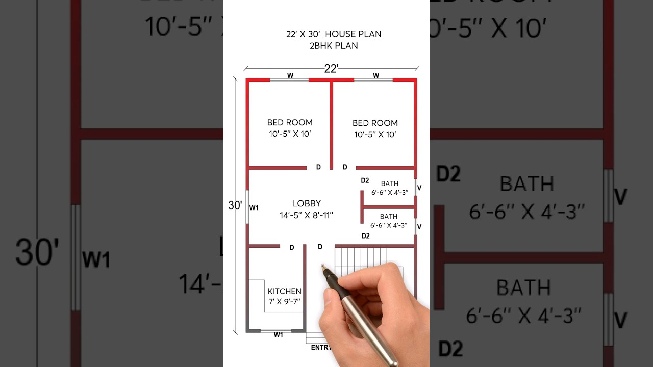 22x30 house plan #houseplan #house #housedesign