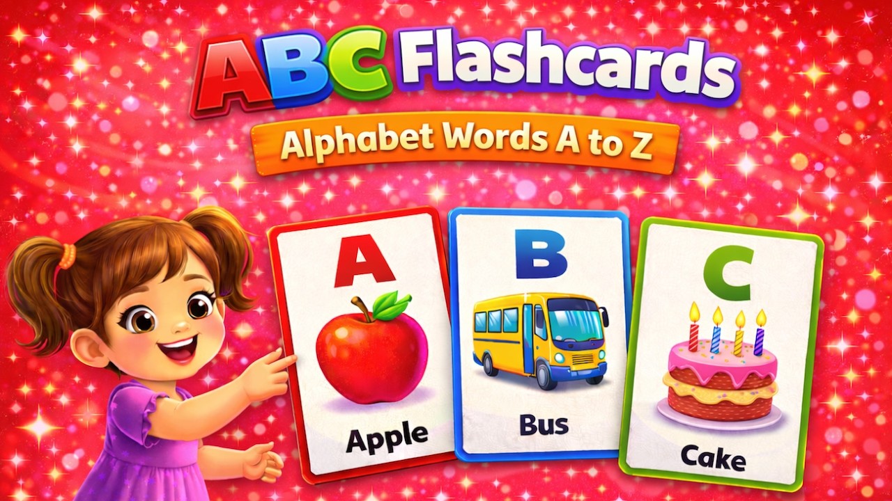 ABC Flashcards for Toddlers | Alphabet Words A to Z | ABC Learning for Toddlers | Preschool Learning