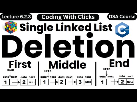 Deletion in a Singly Linked List | Linked List Deletion c++ | Delete First Node | Delete Last Node