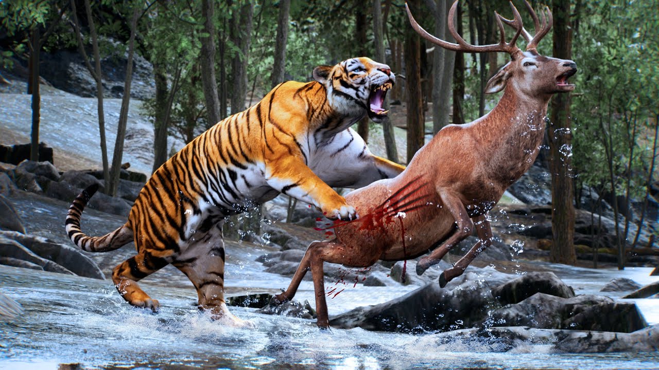 Dramatic Tiger Attack on Deer in the Wild 🐅 | Incredible Wildlife Moments 2022