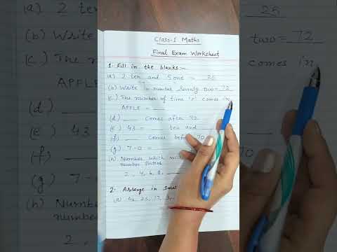 Class 1 math | Grade 1 | Maths worksheet| Final exam | #cbse #icse #icsemaths #cbsemaths