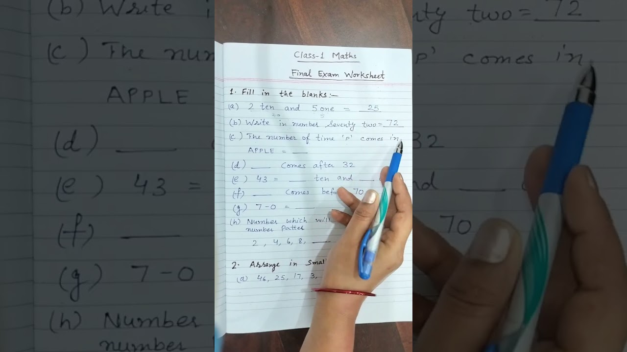 Grade 1 Math Worksheet for Final Exam Preparation 📚