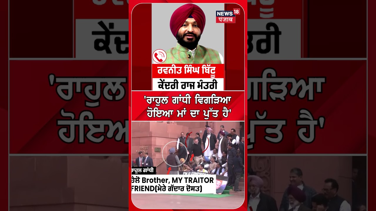 'ਰਾਹੁਲ ਗਾਂਧੀ ਵਿਗੜਿਆ ਹੋਇਆ ਮਾਂ ਦਾ ਪੁੱਤ ਹੈ' | Ravneet Bittu | Rahul Gandhi | Shorts | N18S