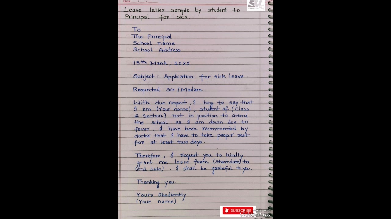 Sick Leave Application Template for Fever and Absence