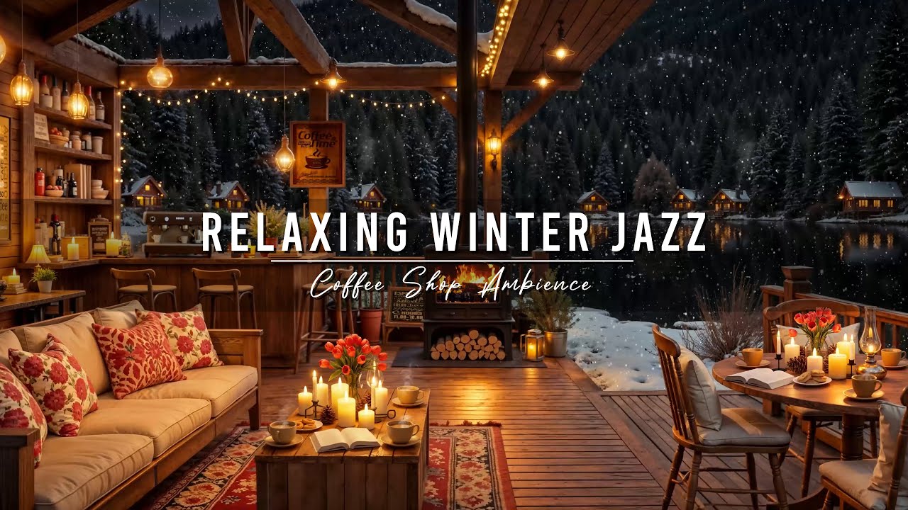 Relaxing Winter Jazz & Snowfall ☕🎶