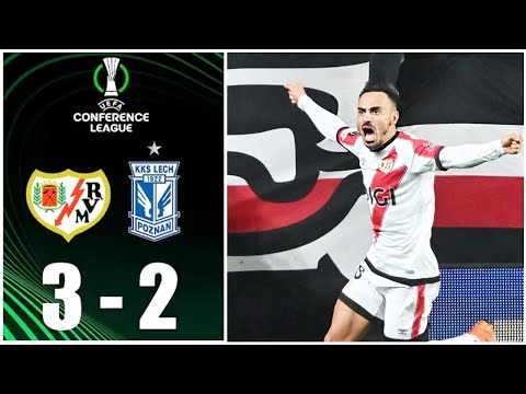 Rayo Vallecano vs Lech Poznań (3-2) Résumén | Europa Conference League | Gol De Álvaro García hoy