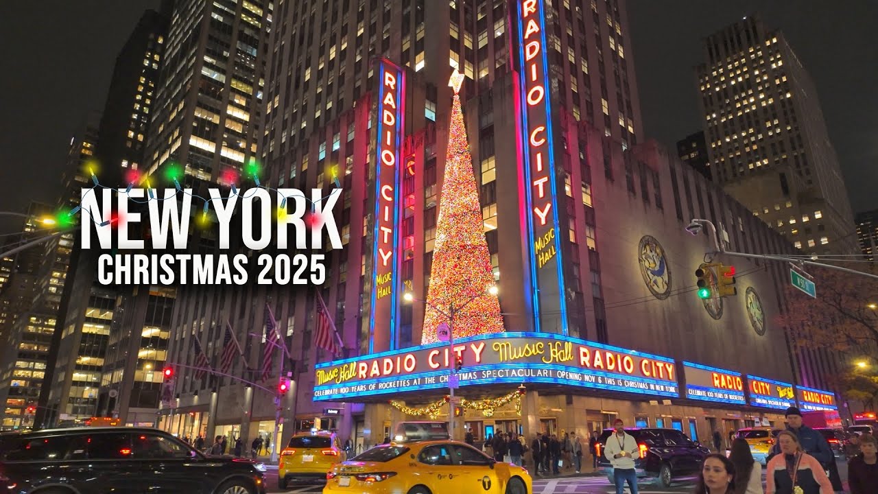 New York City Early Christmas Walk 2025 NYC Night Walk 4K ✨ 5th Avenue to Bryant Park Winter Market