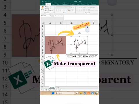 Set the scanned signature background transparent in Excel. #excel