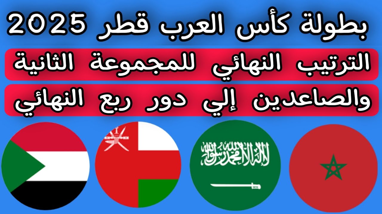 ترتيب وموعد ربع نهائي كأس العرب قطر 2025 ⚽