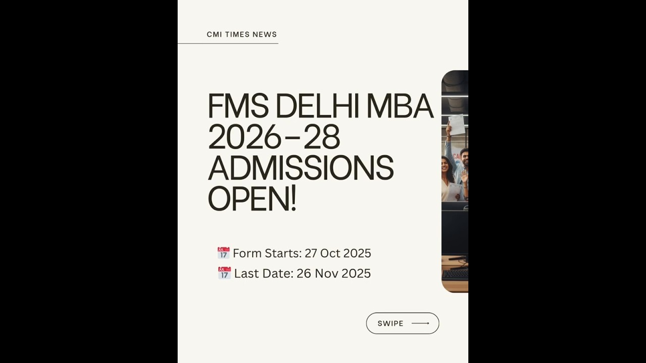 FMS Delhi MBA 2026-28 Admissions Open 📅