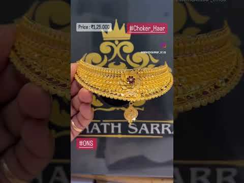 1.2Lakh Fancy Choker Haar in #18kgold || Choker Necklace Design || Trendy Jewellery for Wedding #ons