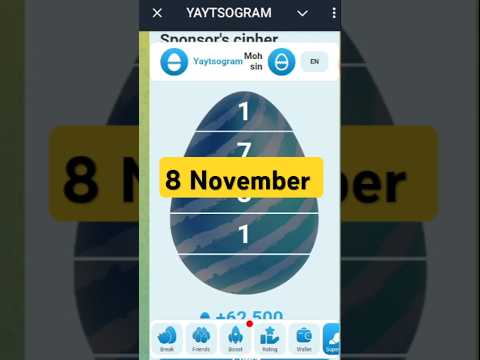 Yaytsogram cipher code November 8 #Yaytsogram #yaytsogramcipher #ciphercodes #ciphertext #airdrop