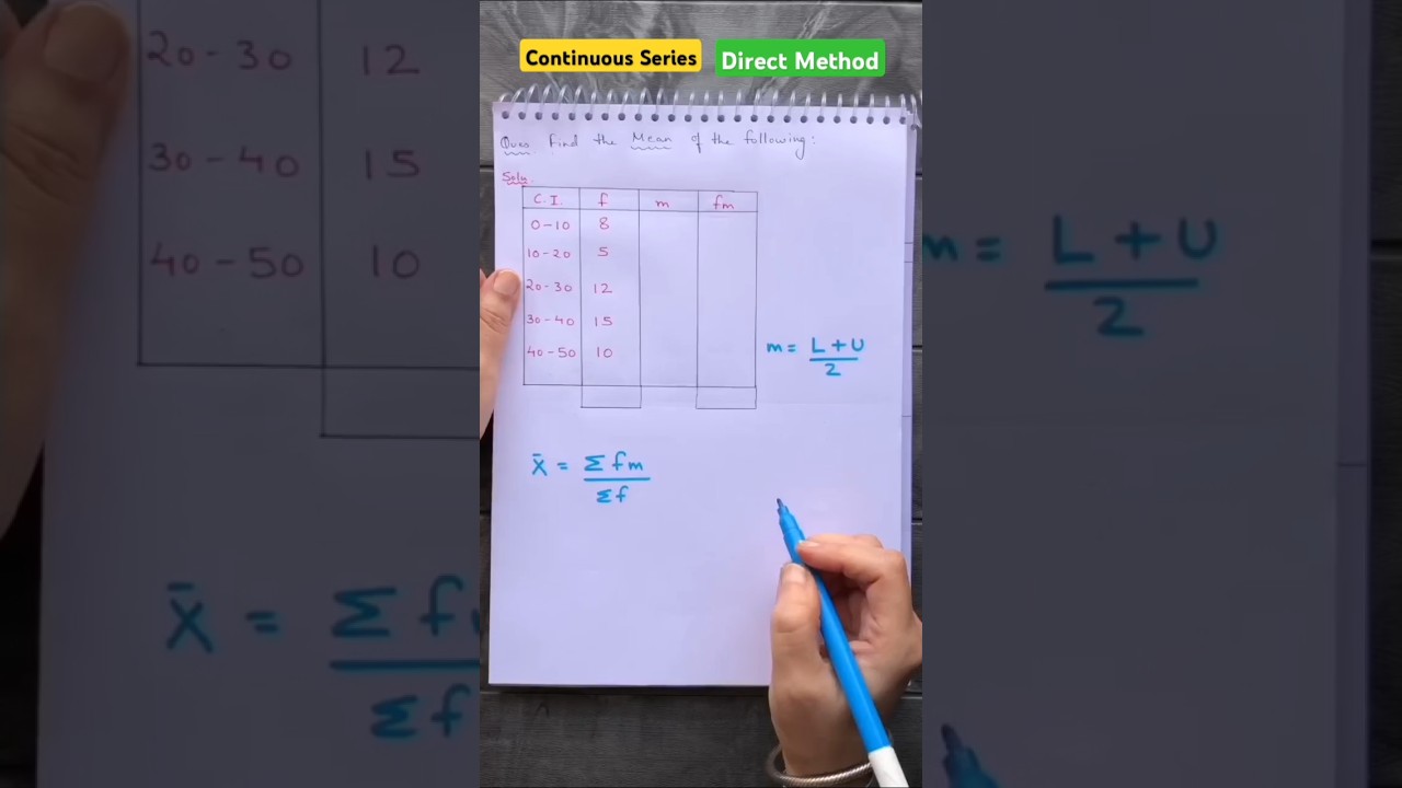 Calculate Mean in Continuous Series 📊