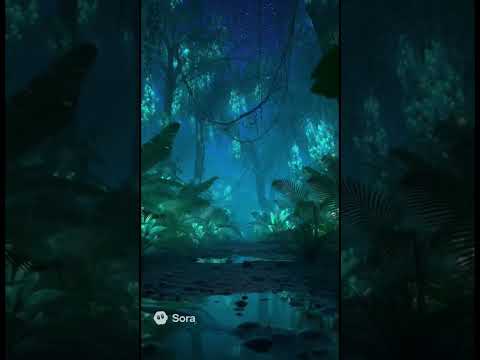 Bioluminescent Jungle at Night — Unreal AI Nature Scene 🌌🌿