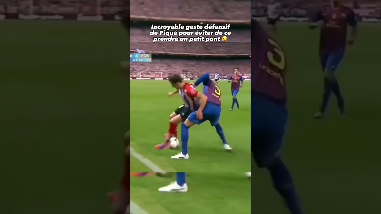 Piqué's Amazing Defensive Move to Stop a Nutmeg 🛡️