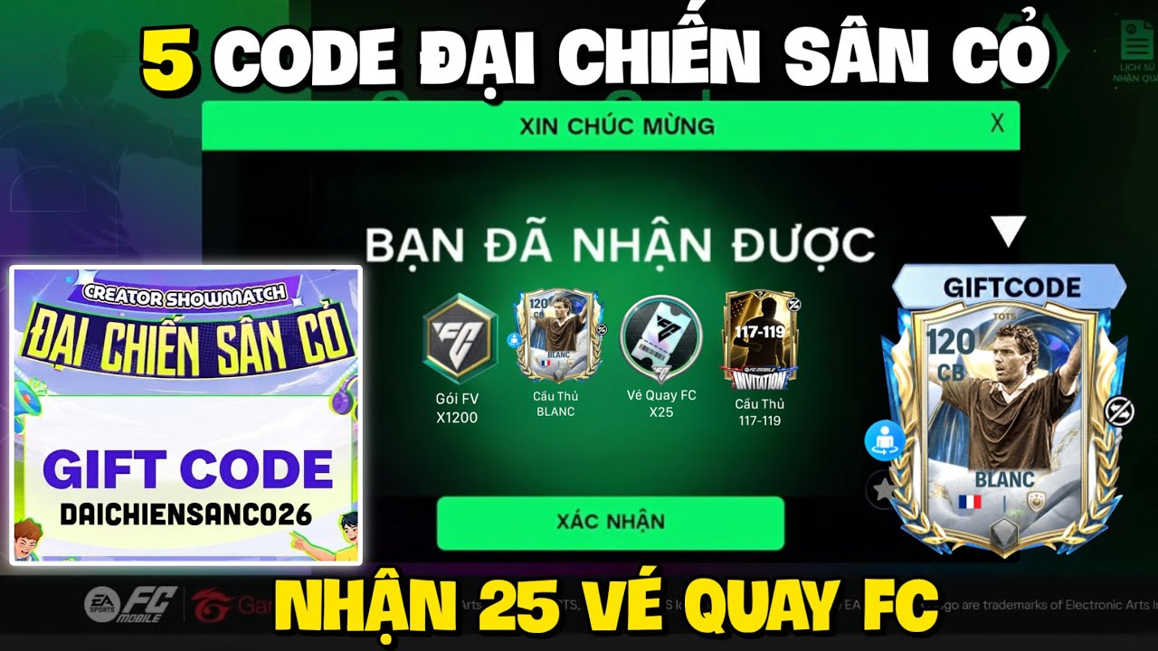 Nhập 5 Code FC Mobile VN Mới Nhất Nhận Quà 🎁