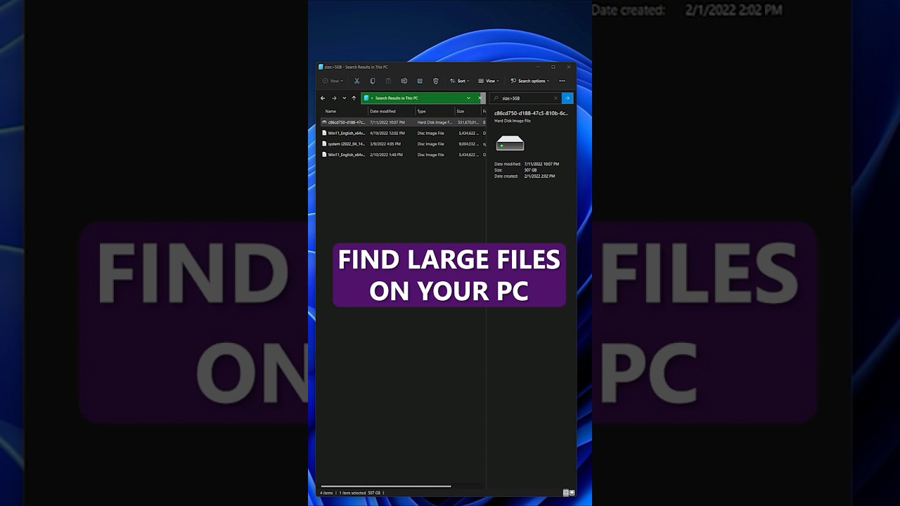 Find Large Files on Your PC 🖥️