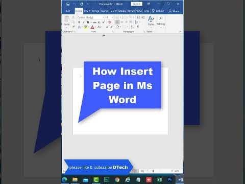 How insert a new page in Ms word #shorts
