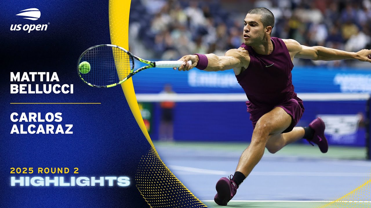 Epic 2025 US Open Round 2: Mattia Bellucci vs. Carlos Alcaraz Highlights 🎾