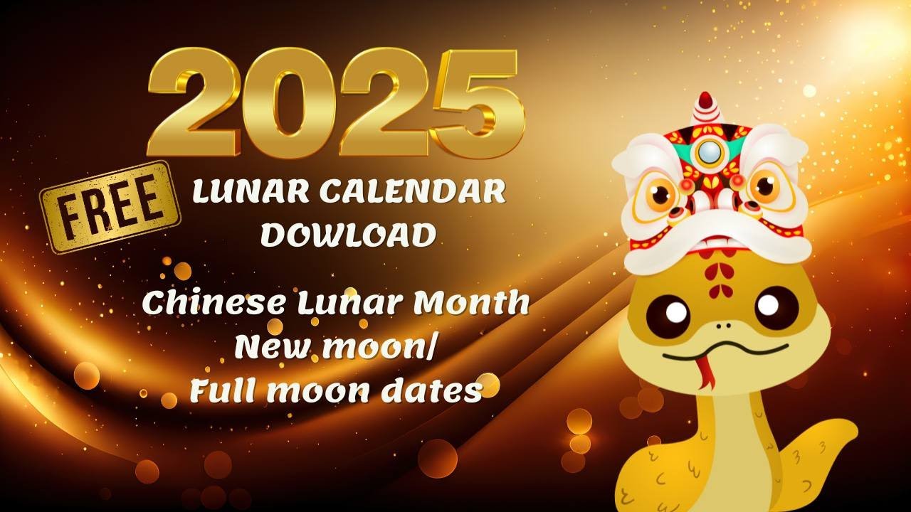 2025 Free Chinese Lunar Calendar with Moon Phases 🌕