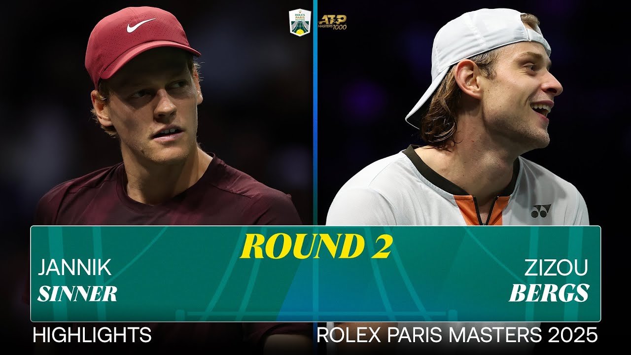 Jannik Sinner vs Zizou Bergs | Exciting R2 Highlights from Rolex Paris Masters 🎾