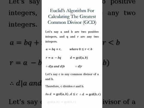 Euclid's Algorithm For Calculating GCD #shorts #thesecuritybuddy