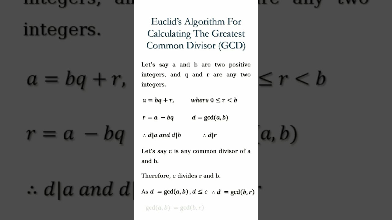 Master Euclid's Algorithm to Find GCD Quickly! 🔢