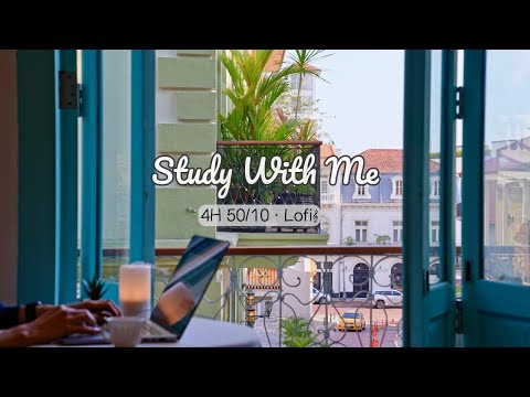 4-Hour Study with Me in A Lively Old Town 🏘️ / Pomodoro 50-10 / Relaxing Lo-Fi / Day 154