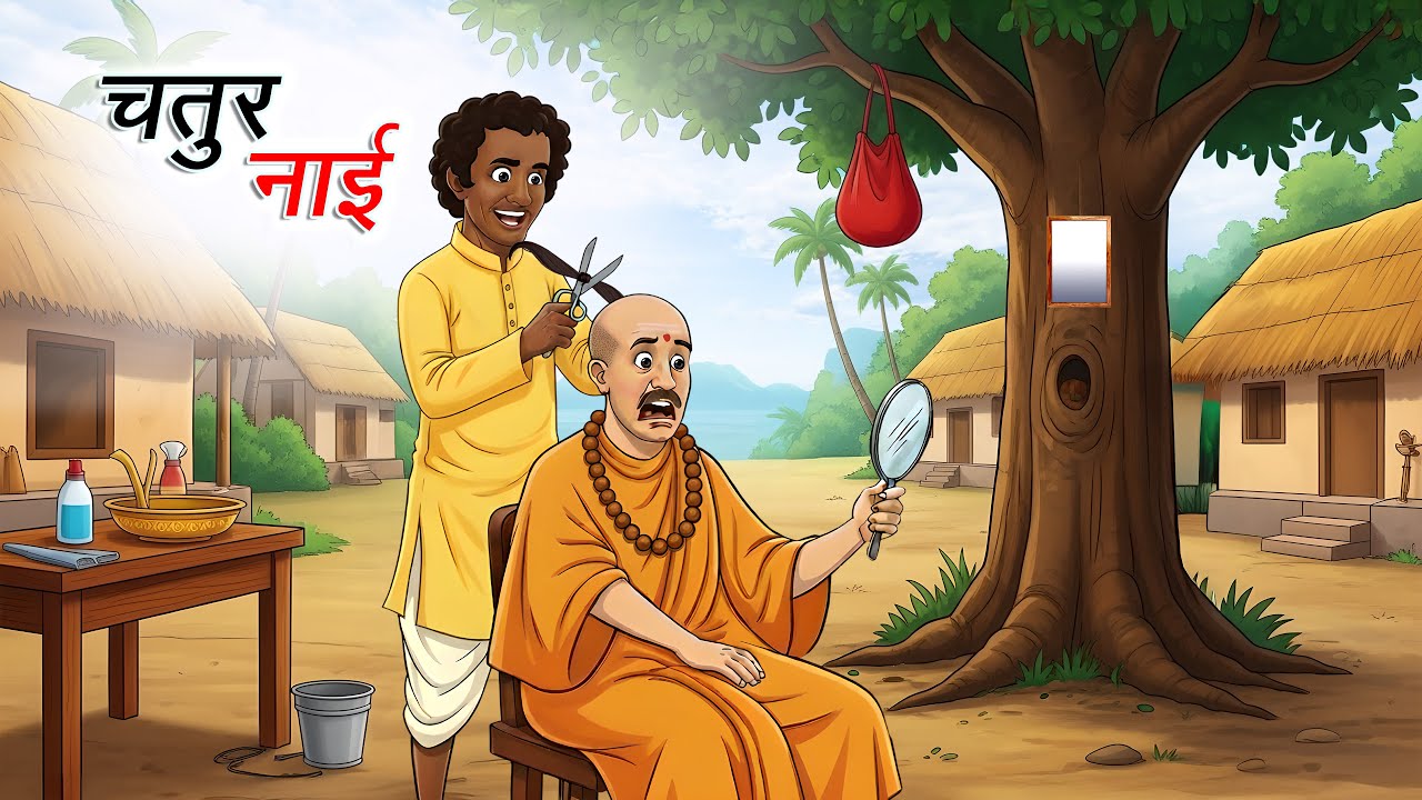 चतुर नाई: मजेदार और सीखने वाली हिंदी कहानी 🧵