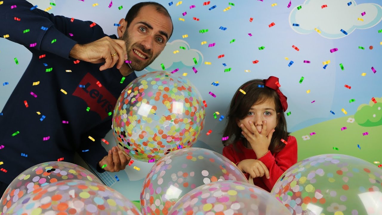 ემილია და მამიკო ბუშტებით თამაშობენ 🎈