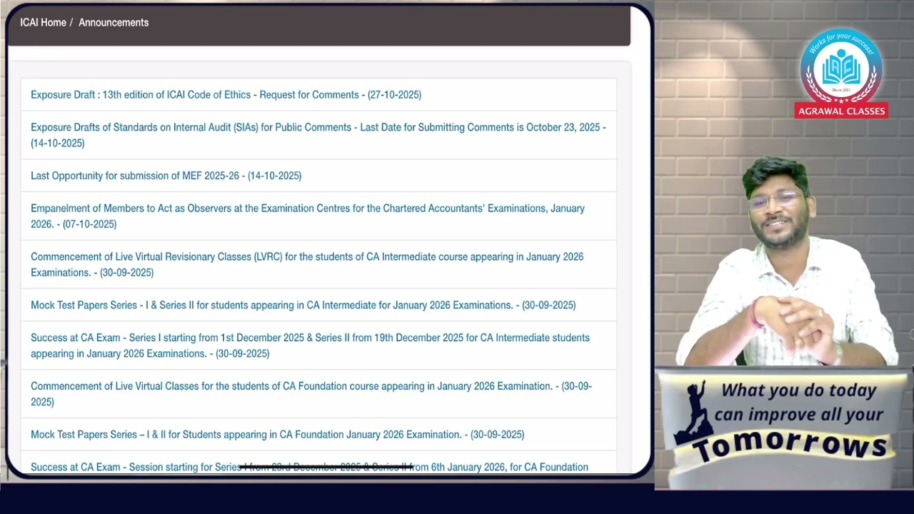 CA Foundation & Inter Results Date Announced! 🚀 | ICAI Official Update by Agrawal Classes