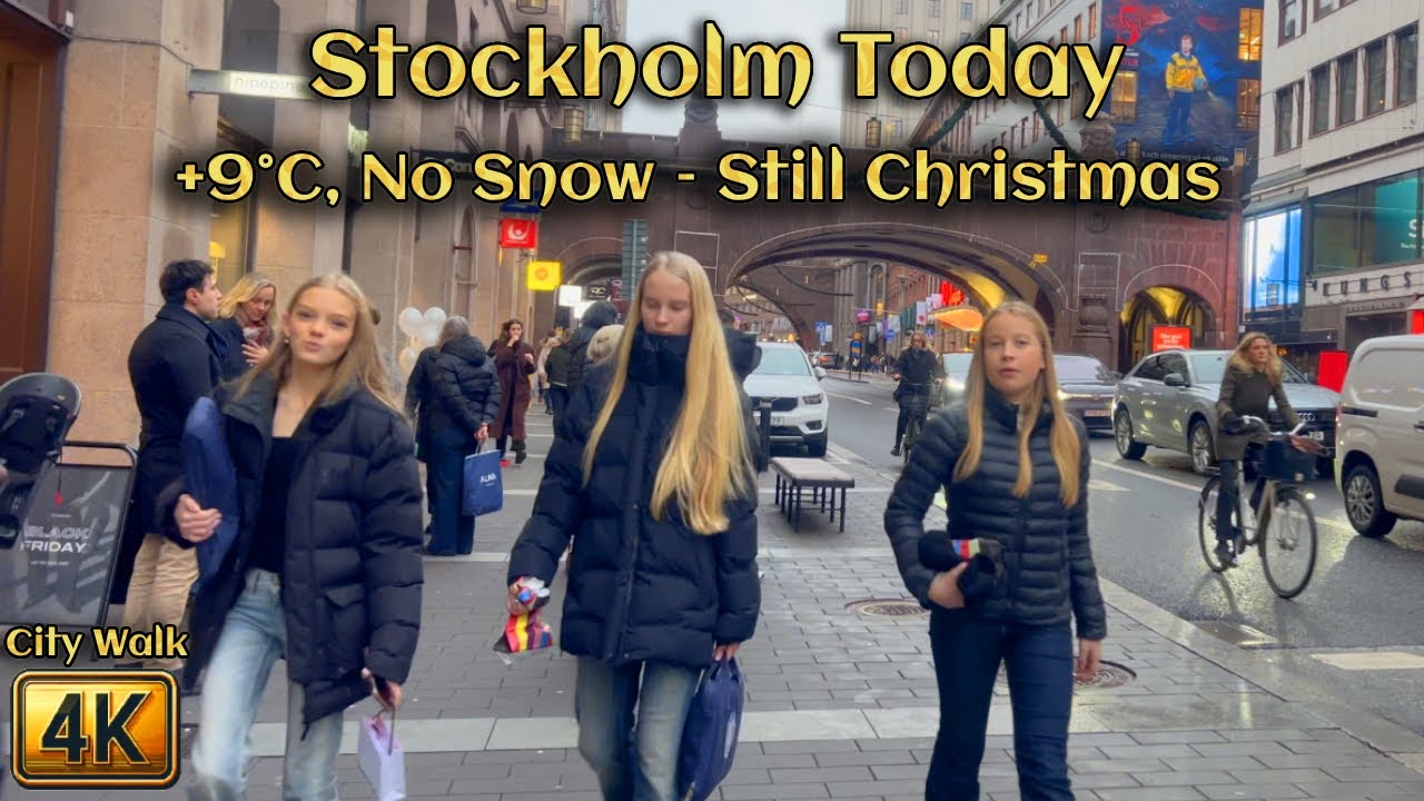 Stockholm Christmas Walk 🌟 4K City Tour