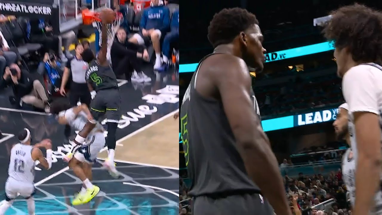 Anthony Edwards' Nasty Dunk & Stare Down 🏀