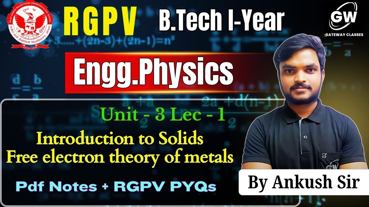 RGPV Physics I Unit-3 Lecture 1 by Ankush Sir