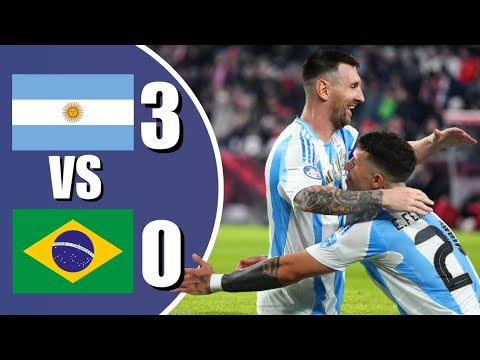 Argentina 3-0 Brazil | 2025 FIFA World Cup Qualifiers