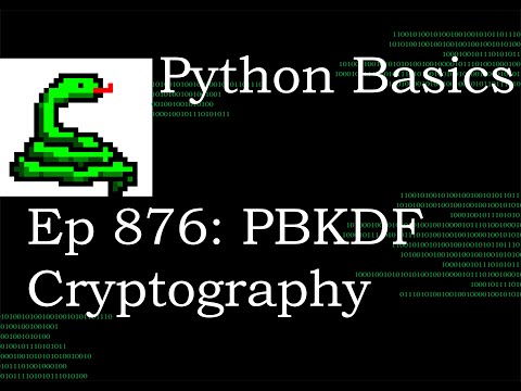 Python Basics Tutorial Cryptography Password Based Key Derivation Function || Data Encryption