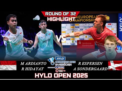 GOGOGO! ARDIANTO/HIDAYATT (INA) vs ESPERSEN/SONDERGAARD (DEN)[MD]R32 | HYLO Open 2025 Badminton
